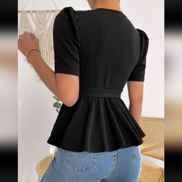 Black Peplum top - Picture 3 of 8